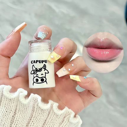 Natural Milk Flavor Moisturizing Lip Balm Cream Transparent Jelly Lipstick Lips Plumper Autumn and Winter Lips Care Serum Primer