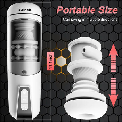 Automatic Telescopic Male Masturbation Cup Silicone Vagina Vibrators Sex Toys Sucking Deep Throat Masturbator 18
