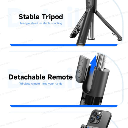 TOKQI Selfie Stick Tripod Phone Stand Portable Mini Tripod with Wireless Bluetooth for Android and Iphone Cell phones Shoot Vlog