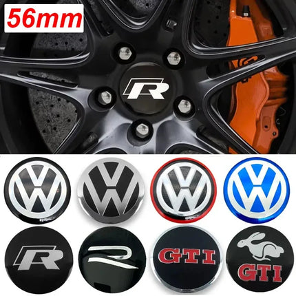 4pcs 56mm Car Wheel Center Sticker for Volkswagen VW GTI ABT Golf 5 6 Polo Passat Tiguan CC Beetle Touran Scirocco Sharan SR32