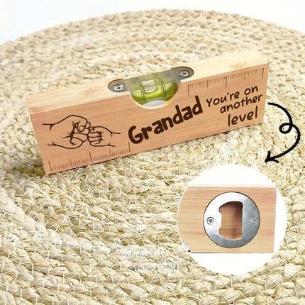 Rectangle 2D Wooden Bottle Opener Featuring The Phrase 'Grandad You'Re on Another Level', Perfect  Birthdays Holidays Gifts Toys