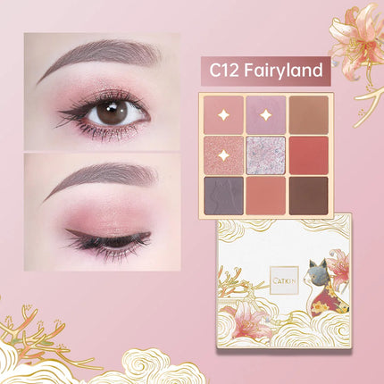 Catkin Glitter Shimmer Matte 9 PANS Eyeshadow Palette C16