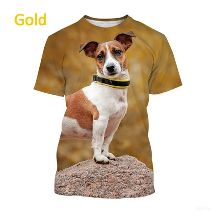 Men's T Shirts For Men Animal Dog Jack Russell Terrier Tee Anime Graphic Summer Unisex Adults' 3D Print Casual Oversized Tops
