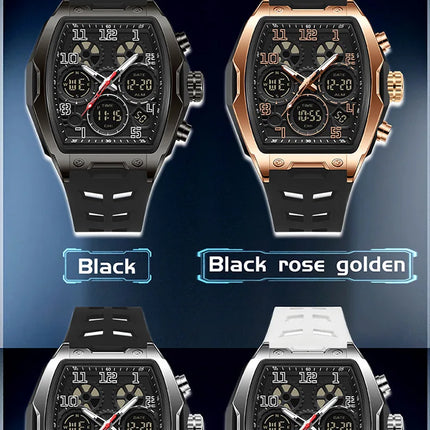 Men Dual Display Watches For Male Clock 2025 Top Brand Luxury Military Silicone Band Men Wrist Watches Sports Digital Wristwatch