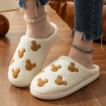 Fashion House Slippers for Women Men Winter Warm Home Comfy Shoes Cute Cartoon Indoor Slides Soft Sole Shoes Christmas Gifts