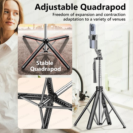 TOKQI Extendable Tripod with Bluetooth Remote,1/4'' Screw,Phone Holder,72inch Monopod for Smartphone Camera Projector brackets