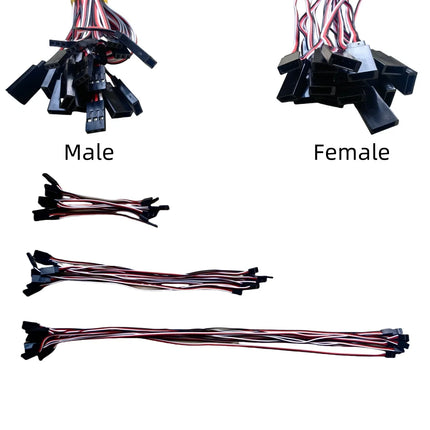 10pcs 100mm 150mm 200mm Servo Extension Cord 300mm 500mm Male to Female 10cm Servo Lead Wire For RC Futaba JR Connector