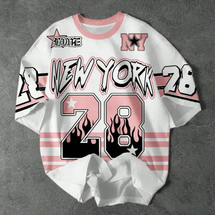 Girl's Boy's Sports Jersey New York 28 Print Short Sleeve T-Shirt Summer Graphic Tee Plus Size Men's Women's Sports T-Shirt
