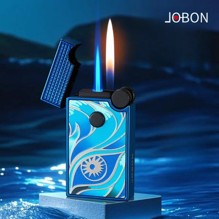 JOBON New Style Direct-jet Visible Transparent Gas Chamber Inflatable Lighter Windproof Men's Metal Cigarette Lighter Gift