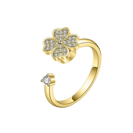 VENTFILLE 925 Sterling Silver Moon And Stars Zircon Rotatable Ring For Women Gift Diamond Relieve Stress Ring Jewelry Wholesale