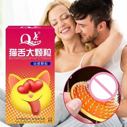 12pcs 9D G-spot Stimulation Condoms with Super Big Spikes Dots, Men's Delayed Ejaculation Penis Sleeve, Adult Sex Toys for Men