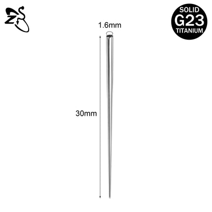 ZS 1 Piece G23 Titanium Curved Taper Insertion Pin Tool Internal Thread Piercing Kit For Tragus Helix Lip Nose Piercing Jewelry