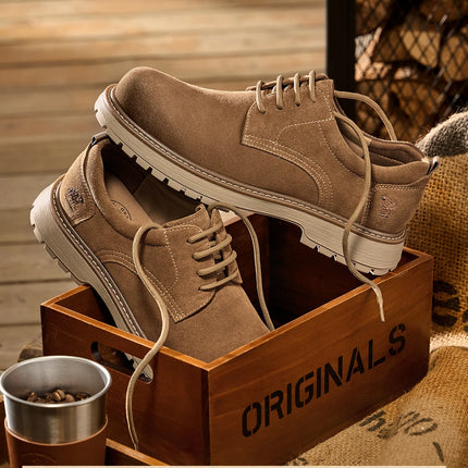 Golden Camel Men's Shoes 2026 New Business Casual Soft-Soled Leather Shoes High-Quality Non-slip Velvet Warm Work Shoe