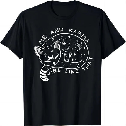 Album Book Graphic T Shirt With Midnights Red Floral Cat Elements Designs, Stylish Casual Short Sleeve Tee For Daily Wear