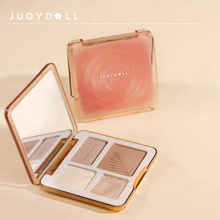 Judydoll Facial Highlighter Makeup Palette Face Lasting Glow Brighten Contour Shimmer Matte Powder 3D Nose Shadow Cosmetics