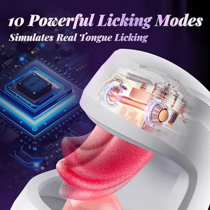 KUSHOR Tongue Licking Male Masturbator 10 Thrusting Blowjob Sex Machine Stroker for Glans Training Sex Toys for Men Pleasure
