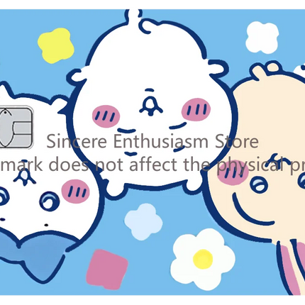 Cartoon Kawaii Chiikawas Credit Card Skin Stickers Cute Matte Sticker for VISA JCB Mastercard and Other IC Card Decorative