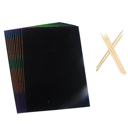 55Pcs Kids Scratch Cards Set Fun Interactive Drawing Board Sheets Creative DIY Art Activity Premium Materials for Kindergarten