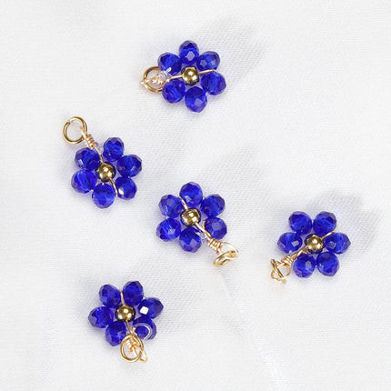 20pcs Stainless Steel Flower Imitation Pearl Beads Charms Pendants for Jewelry Making DIY Handmade Necklace Bracelet Accessories