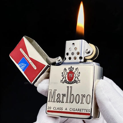 Zorro II White Copper Armor Kerosine Lighter Retro Windproof Grinding Wheel Lighter Men's Collection Gift smoking accessories