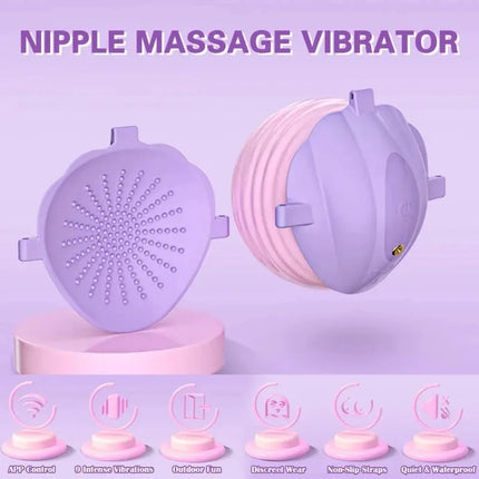 Wearable Nipple Vibrator Women's Intimate Toy Breast Massager APP-Controlled Female Masturbator Nipple Stickers Adult Sex Toys