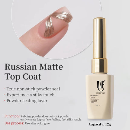 RS NAIL 12g Russian Matte Top Coat Non-stick Powder Frosted Top Coat Soak Off UV LED Nail Varnish Nail Art Base Top Function Gel