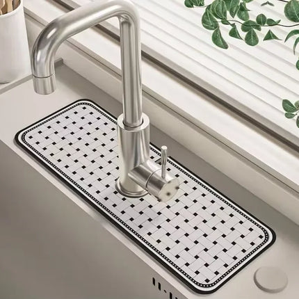 VIKAMA Cartoon Cute Faucet Mat Kitchen Super Absorbent Mat Coffee Machine Drain Mat Drying Mat Quick-Drying Bathroom Drain Mat