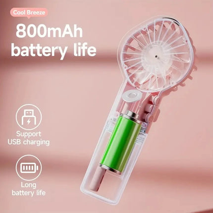 Handheld Mini Fan Air Conditioner USB Rechargeable Portable Mist Cooler Cooling Spray Humidifier Fan for Home/Office/Dorm