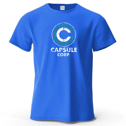 S-4XL Capsule Corp 100% Cotton Funny Printing Japan Anime Men T Shirt Tee Summer Streetwear Tops Fashion Brand Tshirt Clothing
