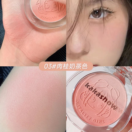 Kakashow Dual gradient blush highlights natural nude makeup brightening cheeks purple blue female niche brand