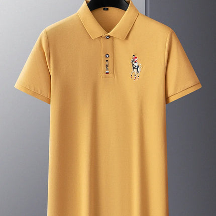 Brand Embroidered Men's Pure Cotton Popsicle Cotton Short Sleeve Polo Shirt Summer New Business Casual Breathable Men's Top 4XL