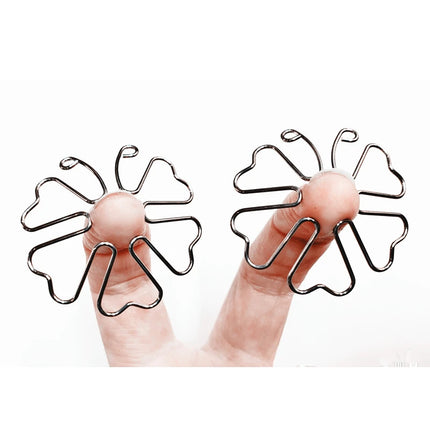 Stainless Steel Metal Chain Nipple Milk Clips Breast Clip Sex Slaves Nipple Clamps Sex Toys Butterfly Style For Couples