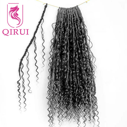 Knotless Crochet Boho Goddes Locs With Human Hair Curls Curly Ends Pre Looped Crochet New Soft Locs Box Braids 12-72 Strands