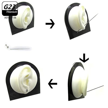 1/10PCS G23 Titanium Puncture Needle Guide Belly Lip Ear Eyebrow Tools Insertion Pin Taper Piercing Stretching Tool Accessory