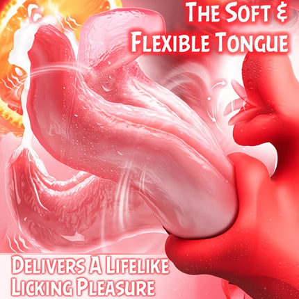 Women Adult Sex Products 4 in 1 Tongue Licking Vibroom Suck Citoral Stimulator Couple Adult Games 10 Licking & 10 Swing