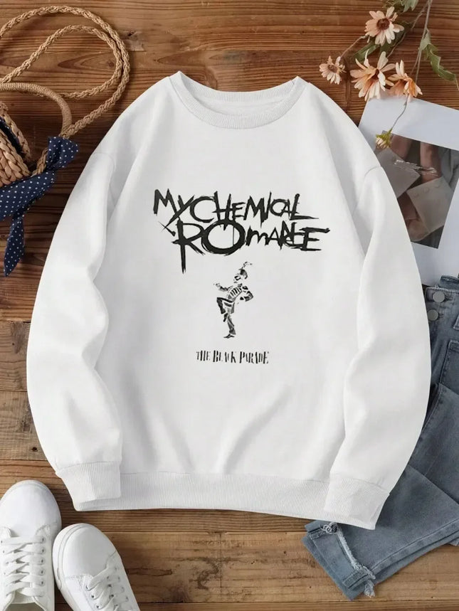 My Chemical Romance Mcr Band Printed Autumn Winter Hoodies Loose High Quality Comfortabled Punk Emo Rock Fashion Women's Tops