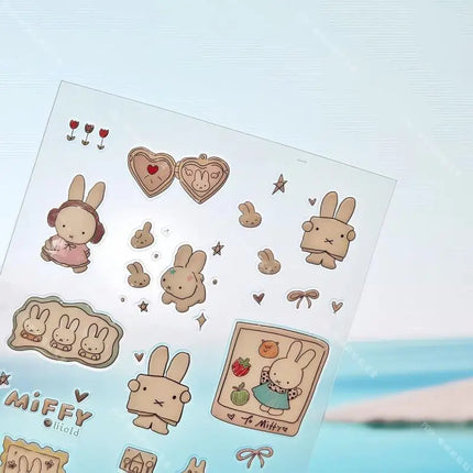Cute Miffy 3D Nail Stickers Kawaii Glass Camera Nail Stickers Decoration Anime Printing Stickers Holiday Surprise Gifts