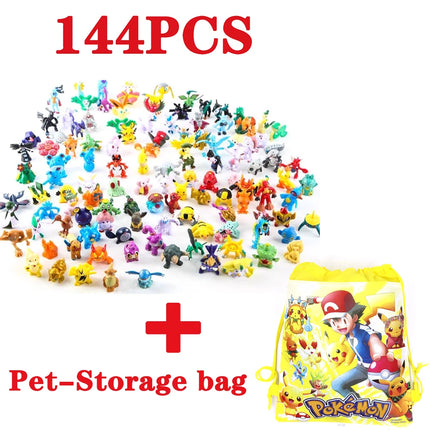 144pcs Pokemon Pikachu Action Figure Toys Mini Figures Model Toy Pikachu Anime Kids Doll Birthday Christmas Gifts