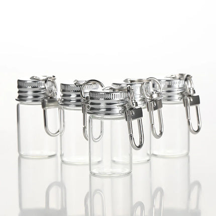 1-10Pcs Glass Wish Keychain Bottle for DIY Decoration Craft Couple Keychain Keyrings Funny Pendant Lanyard Keycord Jewelry Gift
