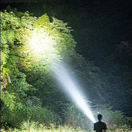 Strong Lighting ABS Flashlamp USB Rechargeable Zoomable Waterproof Outdoor EDC Torch with Hook  Long-range Emergency Lantern