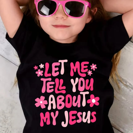 Jesus Loves Me Print Kids T-Shirt Colorful Letter Print Casual Boys Girls Short Sleeve Round Neck T-shirt Funny Tops for Children