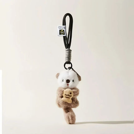 Creativity Otter Pendant Keychain Cute Plush Doll Bag Charm Cartoon Little Fish Hanging Piece Chic Accessories Gift C24