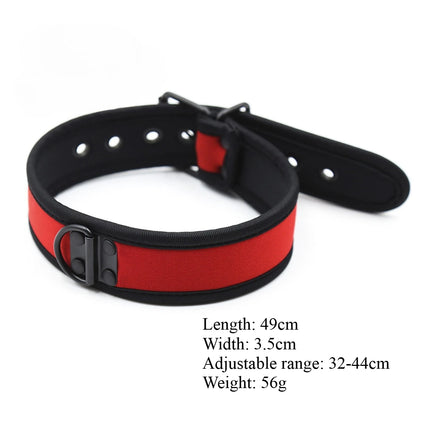 Adjustable Pink Neoprene Neck Collar Soft Padded Choker BDSM Bondage Slave Restraint Adult Game Sex Toy for Couples Fetish
