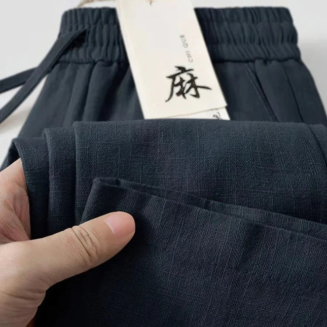 2026 New Straight Casual Cotton Linen Pants Men Wide Leg Lightweight Baggy Cotton Sweatpants Male Walking  Jogger Trousers Work
