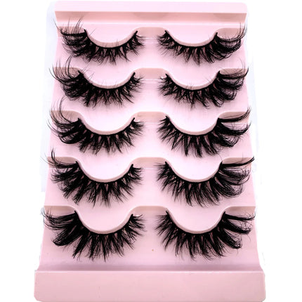 New 5 pairs natural fluffy 3D mink false eyelashes fake lashes makeup kit Mink Lashes extension eye lashes short eyelashes