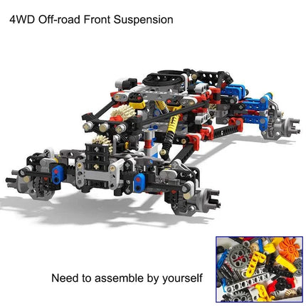 4WD RC Car Chassis Electric Drive Climbing Car Off-Road Technical with Suspension Shocks 8CH APP Remote Control MOC PF 8882 8878