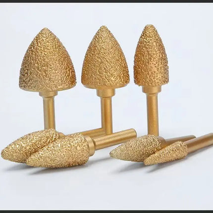 6mm Shank Brazed Diamond Grinding and Polishing Head for Cast Iron Stone Marble Tile - Deburring Metal Processing  Carve