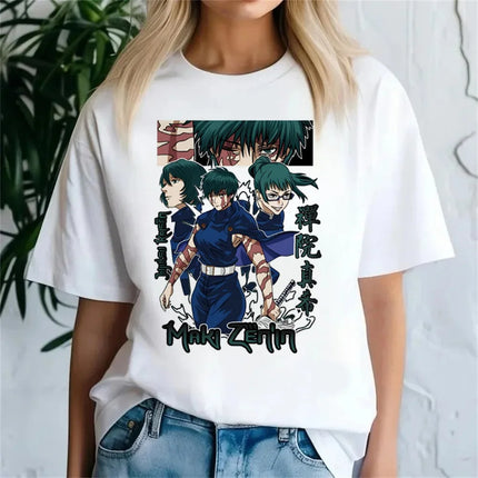 Jujutsu Kaisen  T Shirt Women Japanese Maki Zenin Tee Girl Anime T-Shirts Clothing Short Sleeve Tops
