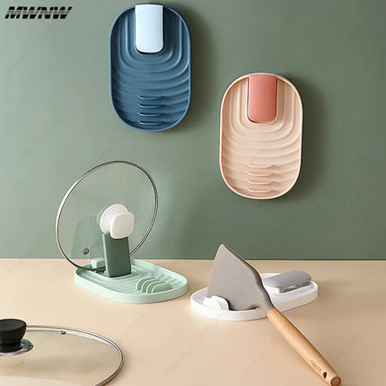 1pcs Polychrome Foldable Nordic Style Pot Holder Lid Shovel Storage Rack Practical Multifunctional Utensils for Kitchen Supplies