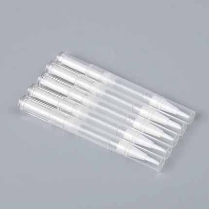 5Pcs Transparent Twist Nail Twist Pens Empty Transparent Nail Oil Pen With Brush Cosmetic Container Pen Lip Gloss Tubes